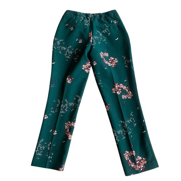 Carolina Belle Green Floral Print Slacks Trousers Pants Ankle Size 6 Women's - Picture 8 of 13
